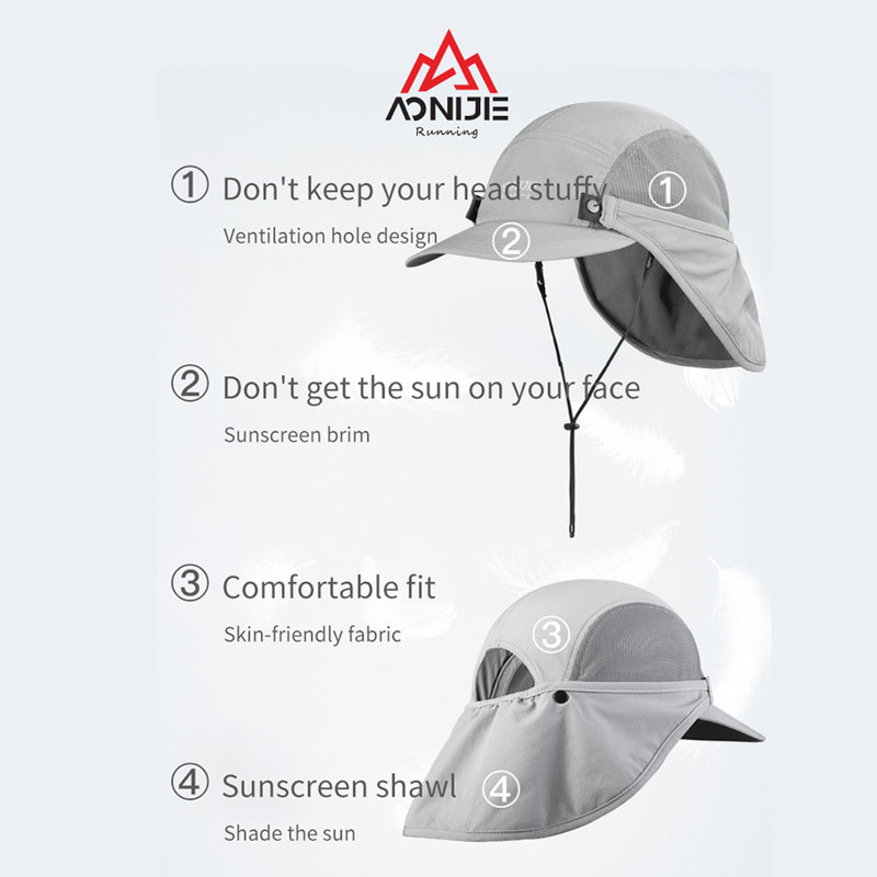 Jual Topi Lari Aonijie Sun Protection Cap Khaki Original E4610 - Khaki - hoopspoint.com